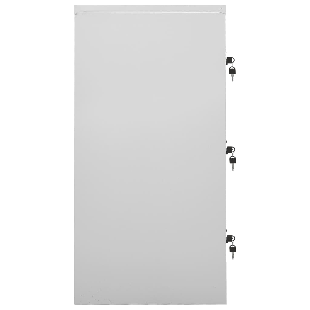 Locker Cabinet Light Grey and Green 90x45x92.5 cm Steel