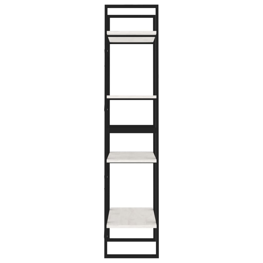 4-Tier Book Cabinet White 60x30x140 cm Solid Pine Wood