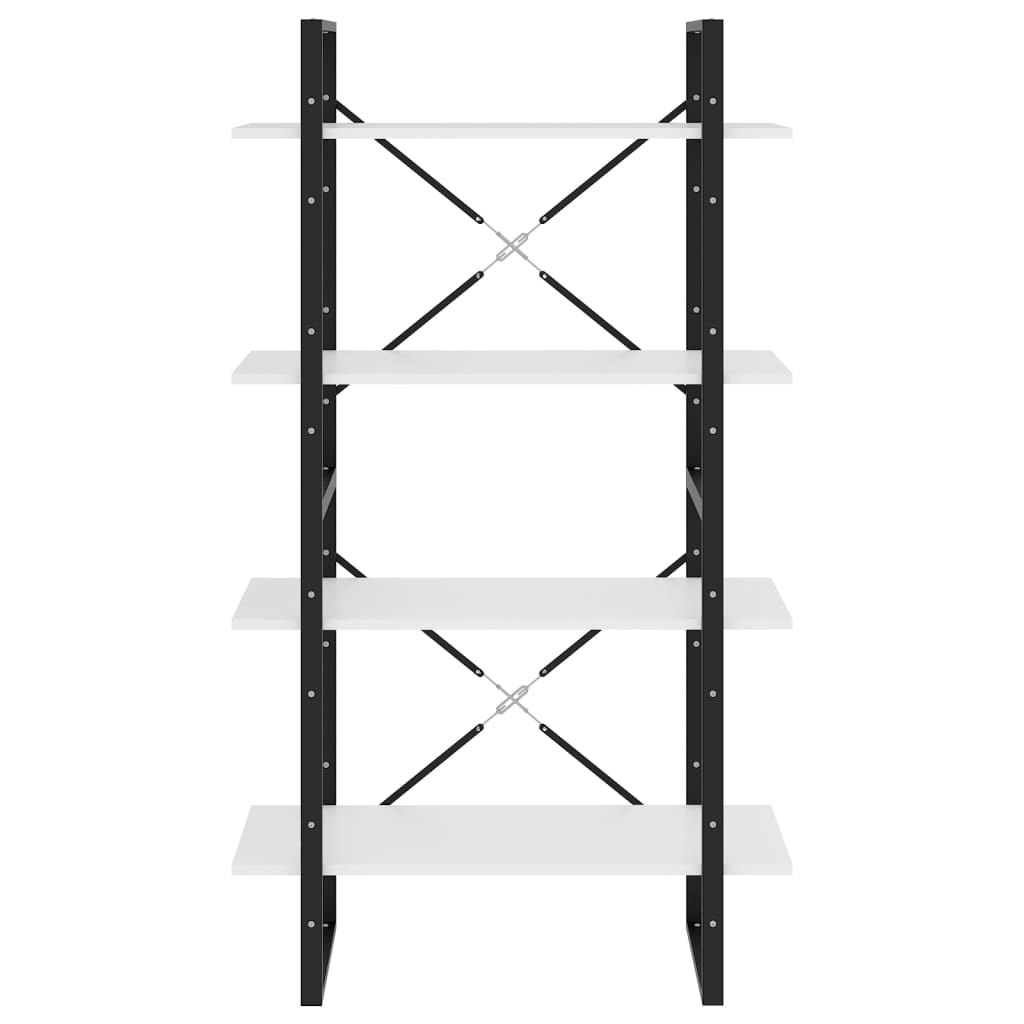 4-Tier Book Cabinet White 80x30x140 cm Engineered Wood