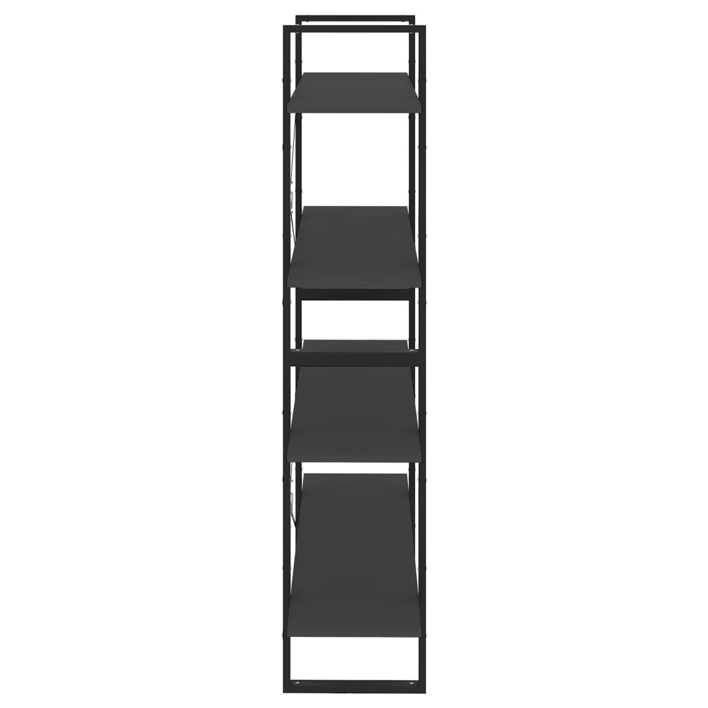 4-Tier Book Cabinet Grey 100x30x140 cm Engineered Wood