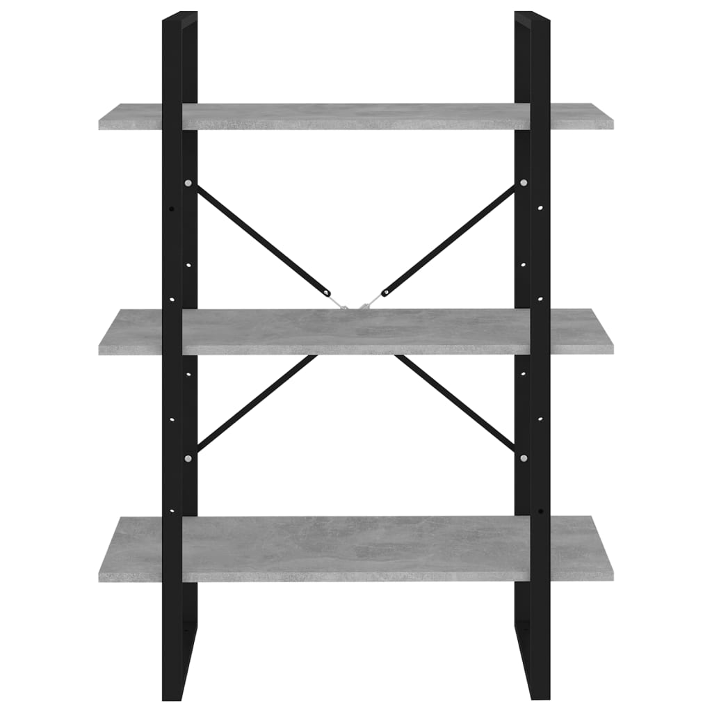 Bookshelf Concrete Grey 80x30x105 cm Engineered Wood