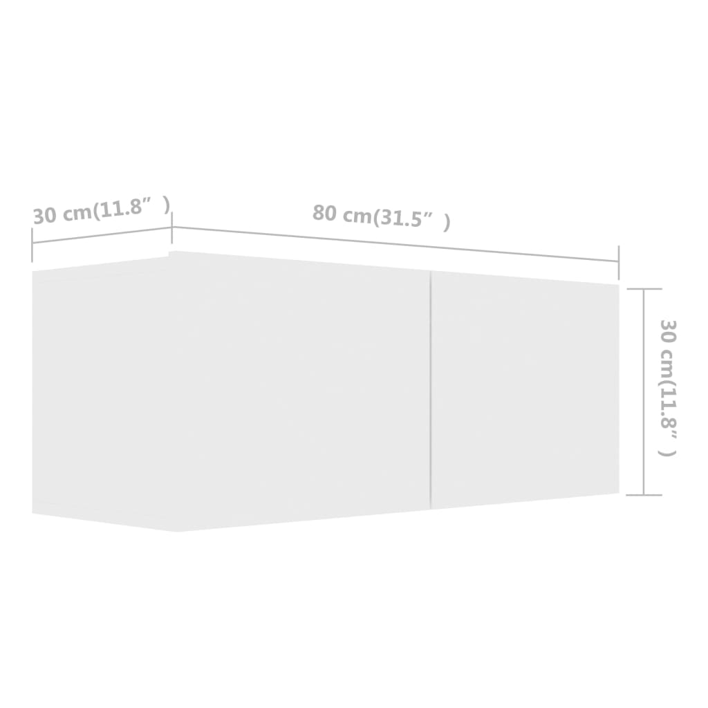 6 Piece TV Cabinet Set White Engineered Wood