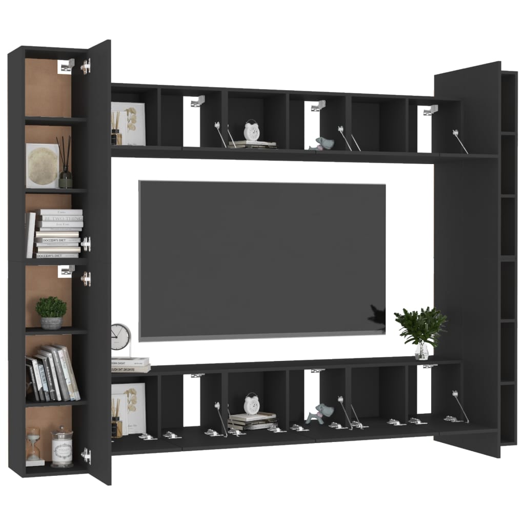 10 Piece TV Cabinet Set Engineered Wood TEST