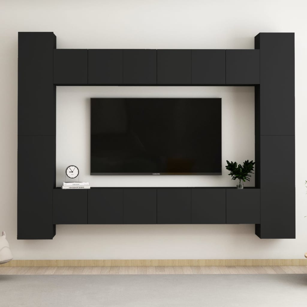 10 Piece TV Cabinet Set Engineered Wood TEST