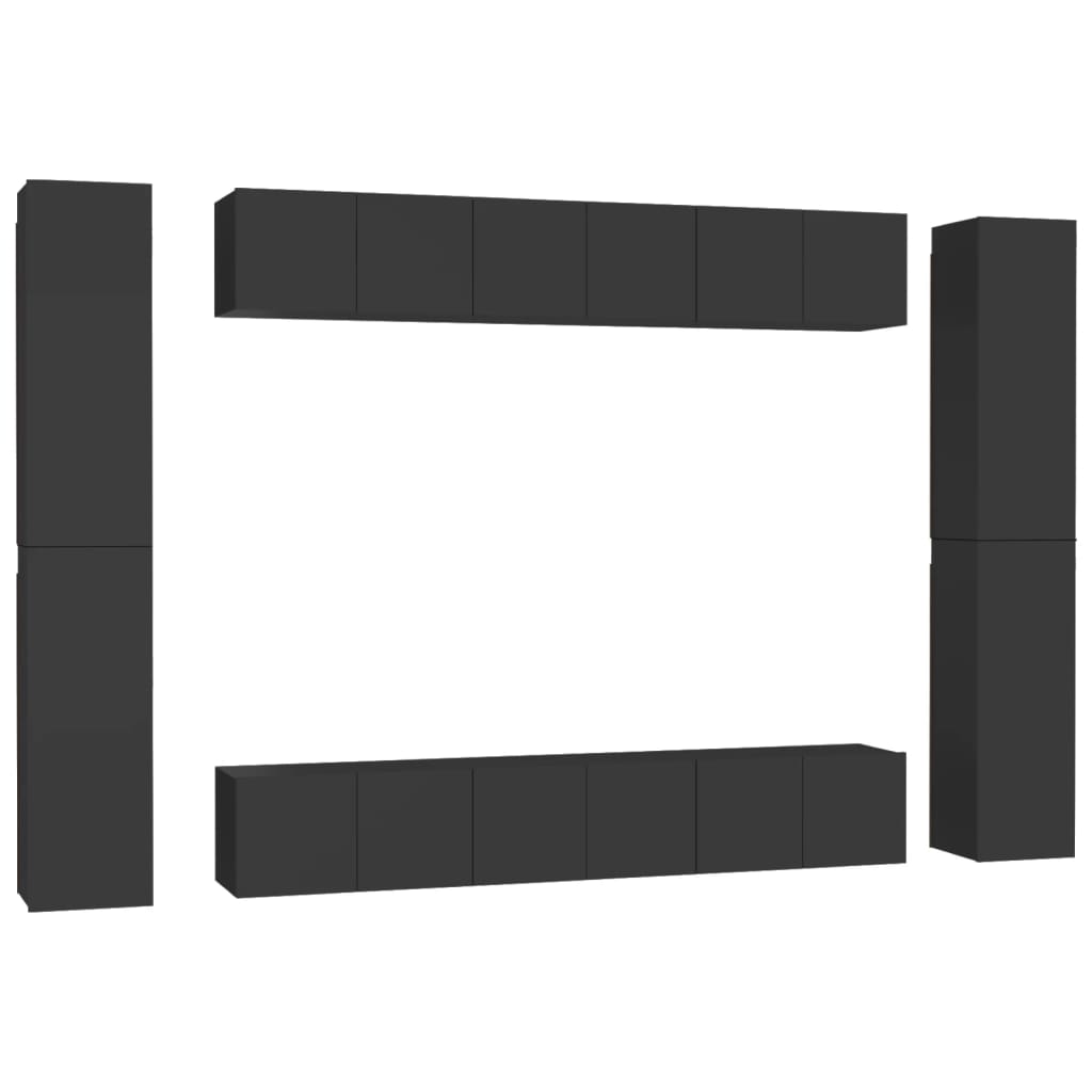 10 Piece TV Cabinet Set Engineered Wood TEST