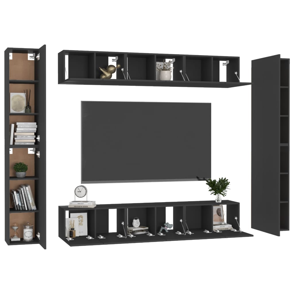 10 Piece TV Cabinet Set Engineered Wood TEST