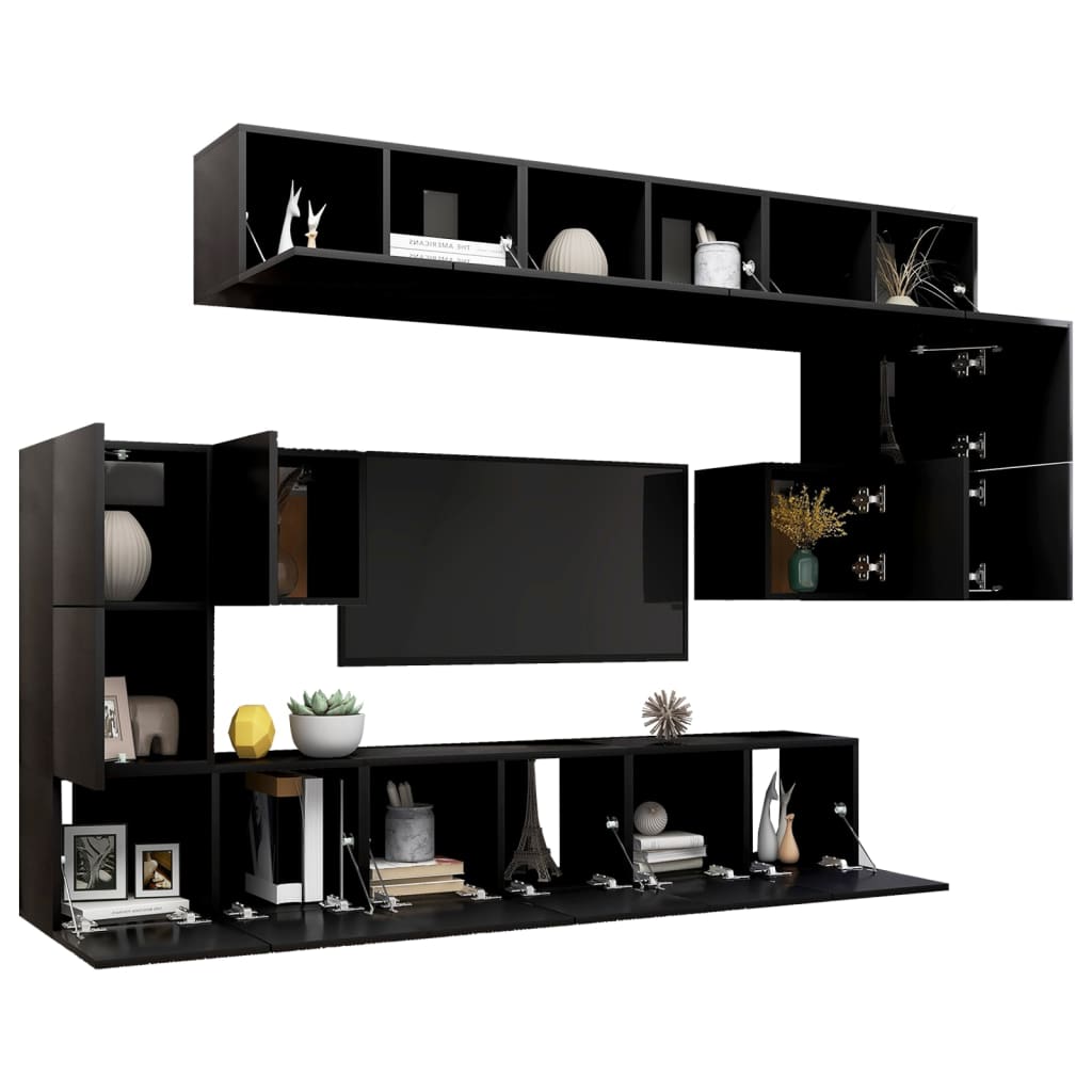 10 Piece TV Cabinet Set Engineered Wood TEST