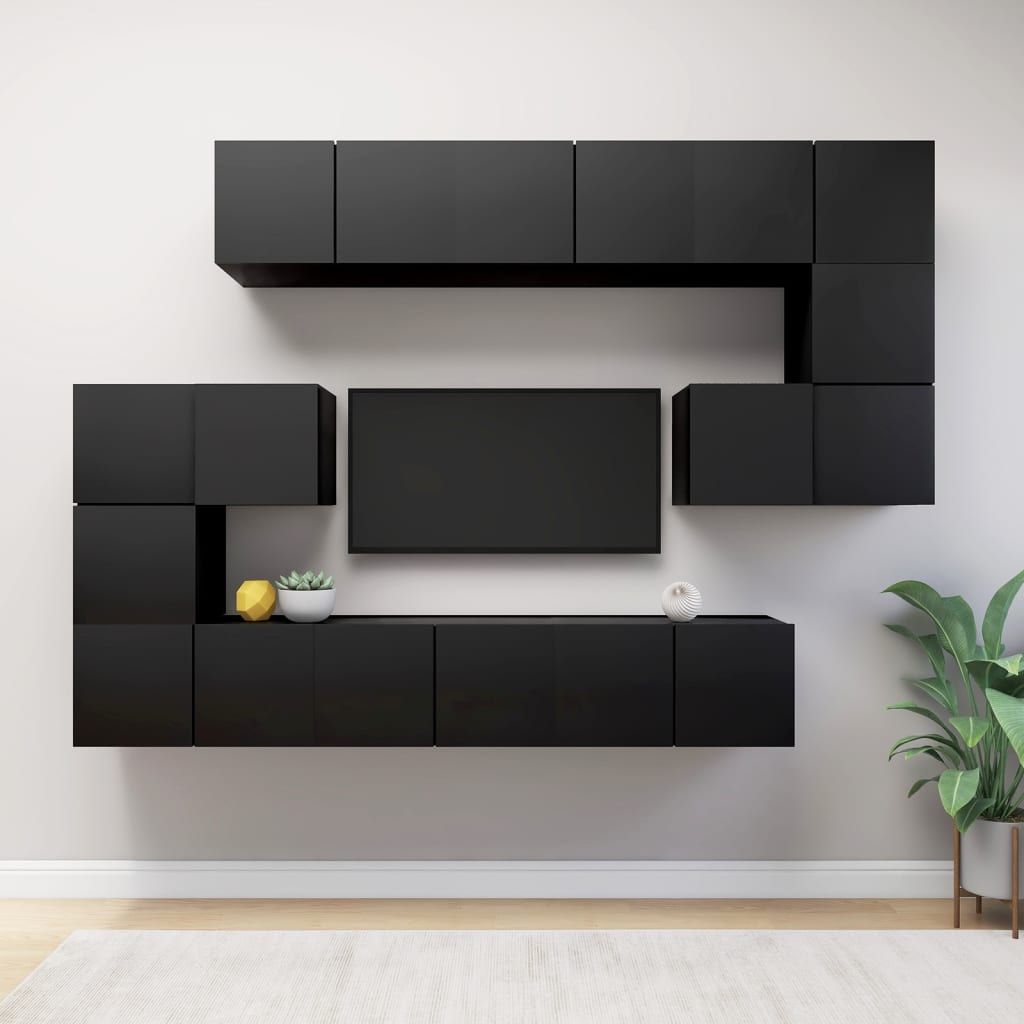 10 Piece TV Cabinet Set Engineered Wood TEST