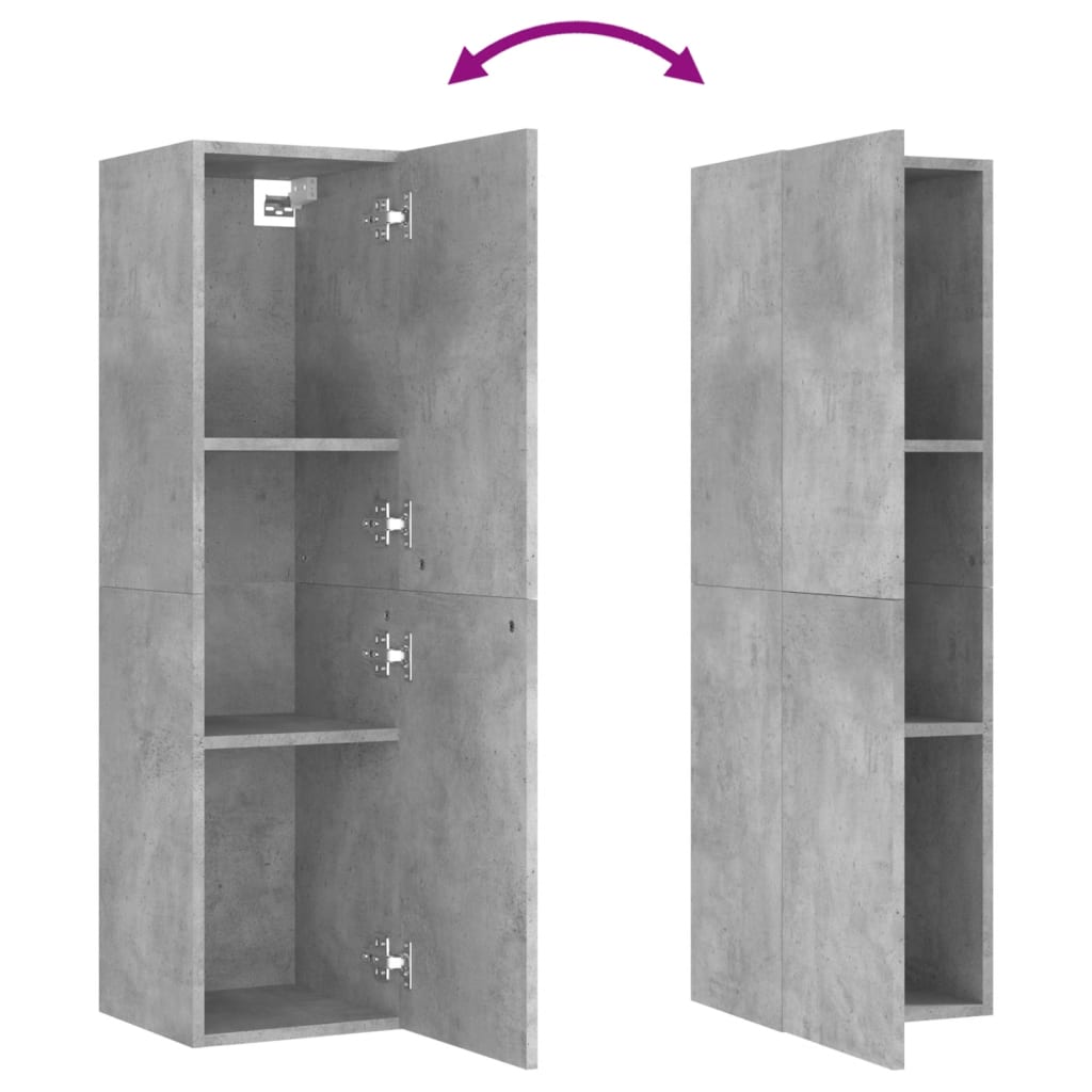 4 Piece TV Cabinet Set Concrete Grey Engineered Wood