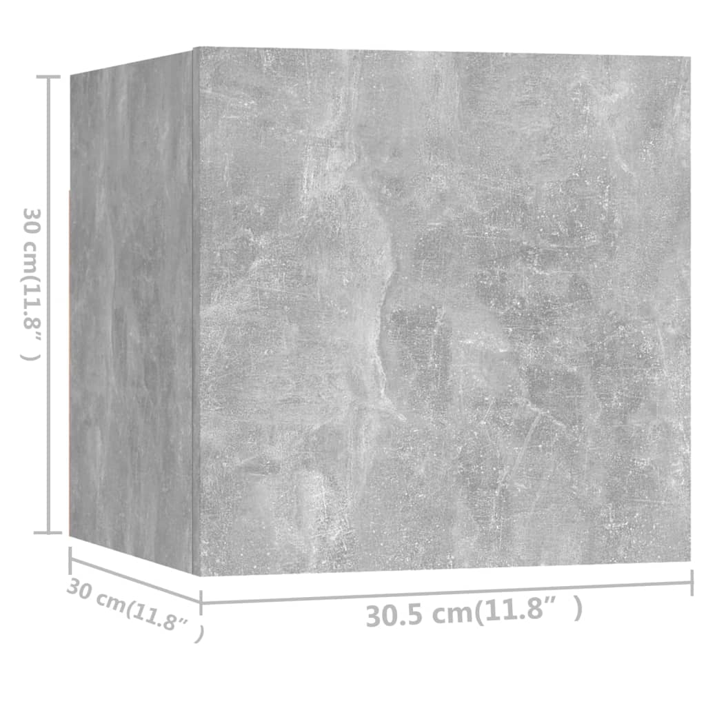 9 Piece TV Cabinet Set Concrete Grey Engineered Wood