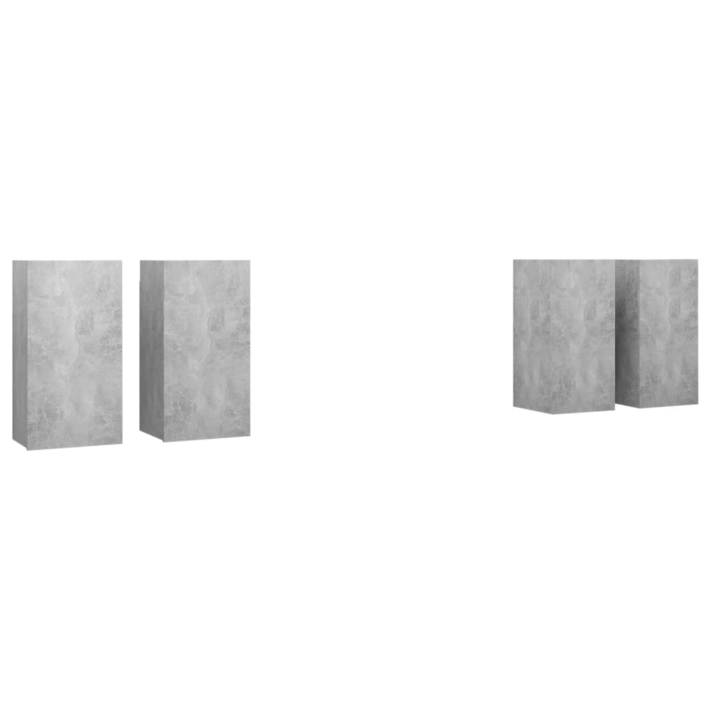 TV Cabinets 4 pcs Concrete Grey 30.5x30x60 cm Engineered Wood