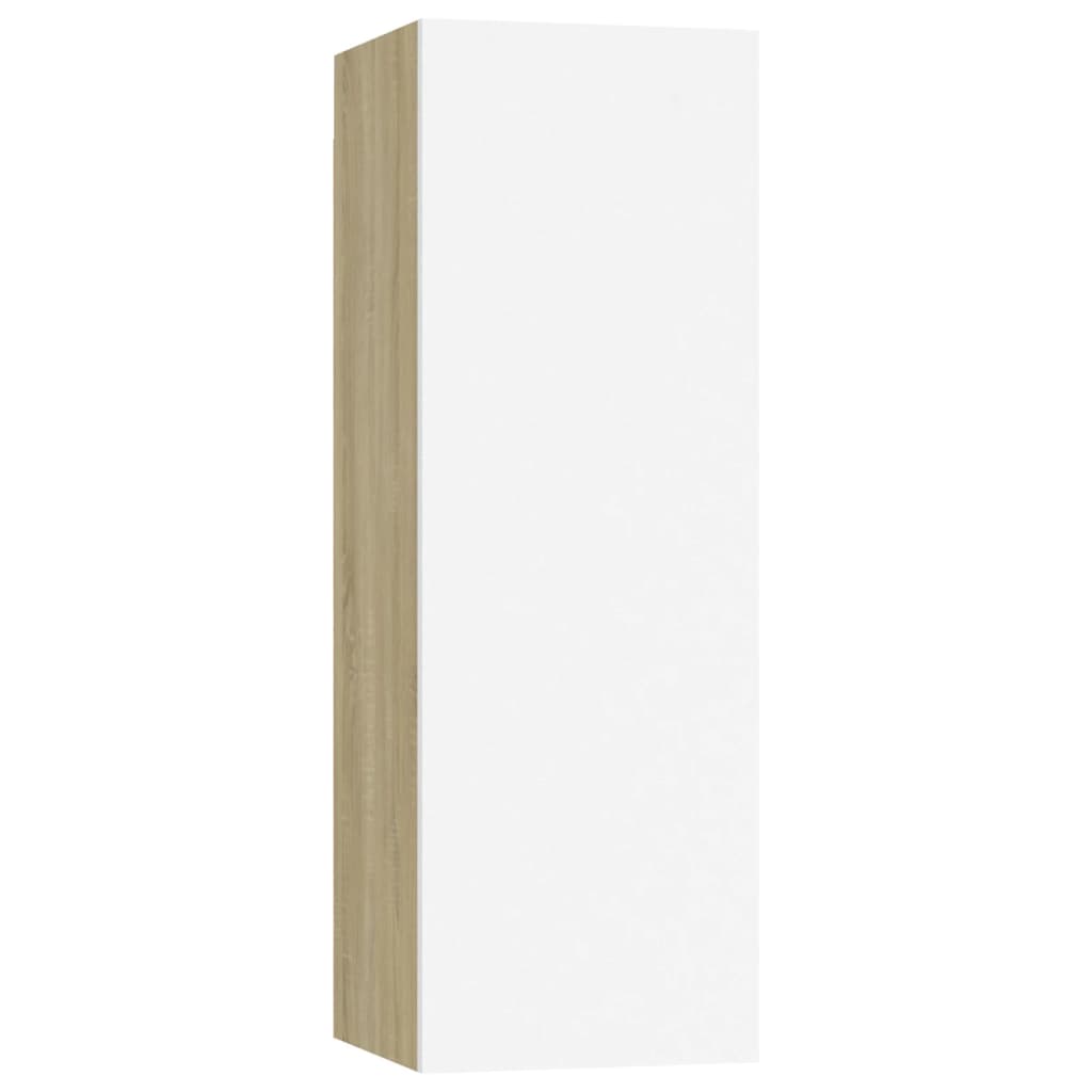 TV Cabinets 4 pcs White and Sonoma Oak 30.5x30x90 cm Engineered Wood