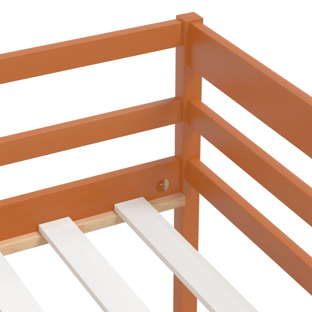 Bed Frame without Mattress Honey Brown Solid Pinewood 90x200 cm