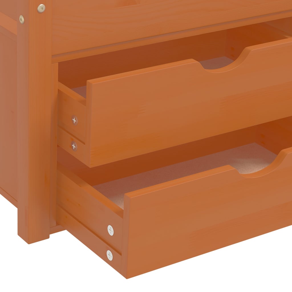 Bed Frame with Storage without Mattress Honey Brown 90x200 cm