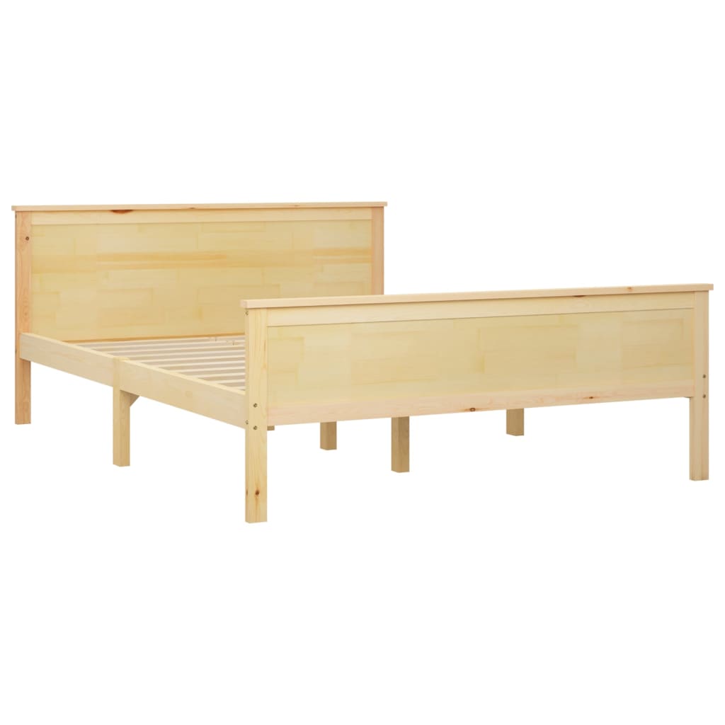Bed Frame without Mattress Solid Wood Pine 140x200 cm
