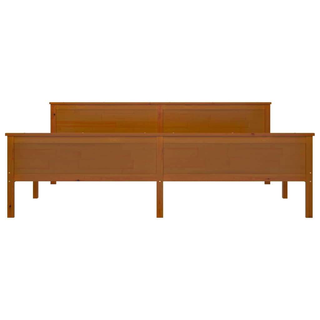 Bed Frame without Mattress Honey Brown Solid Wood Pine 200x200cm