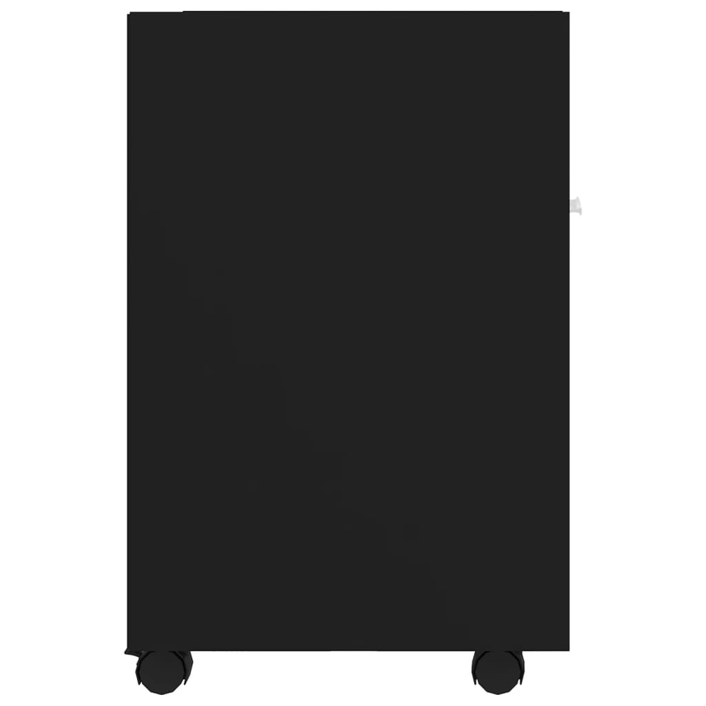 Side Cabinet with Wheels Black 33x38x60 cm Engineered Wood