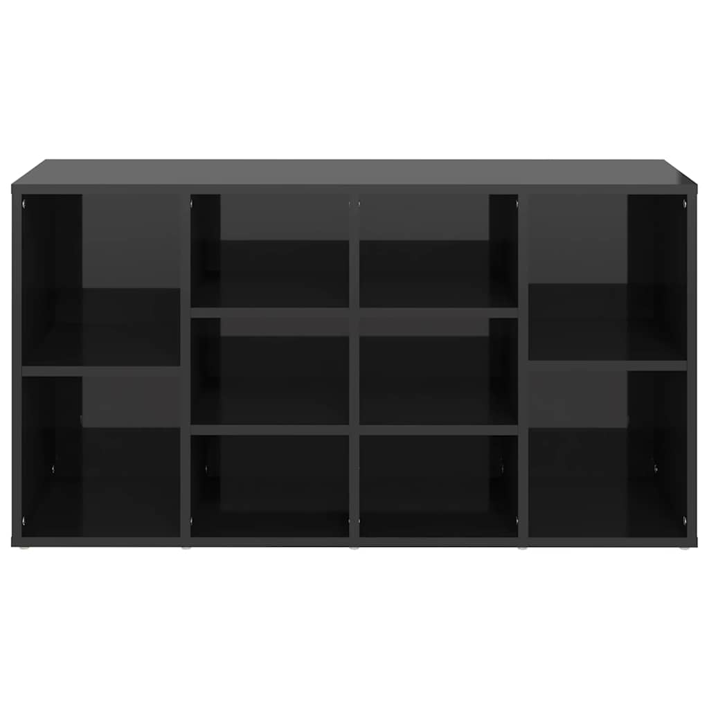Shoe Bench High Gloss Black 103x30x54.5 cm Engineered Wood