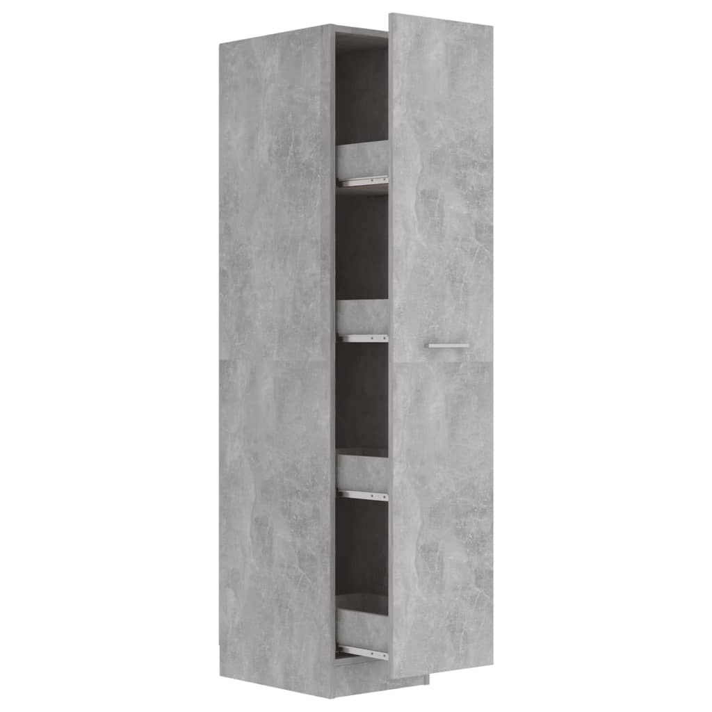 Apothecary Cabinet Concrete Grey 30x42.5x150 cm Engineered Wood