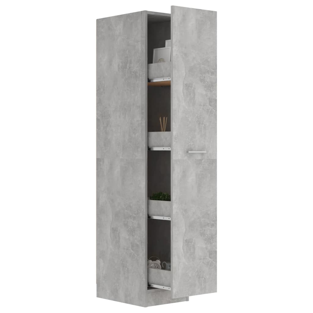Apothecary Cabinet Concrete Grey 30x42.5x150 cm Engineered Wood