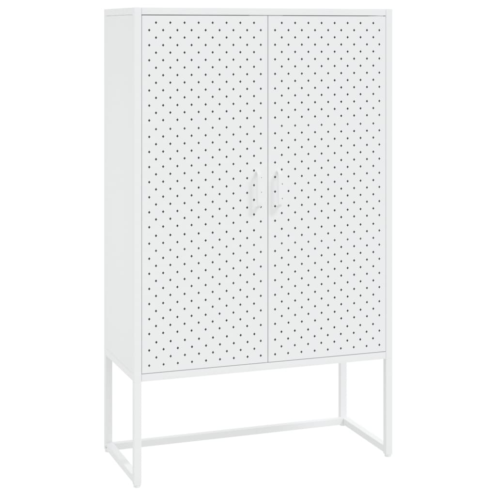 Highboard White 80x35x135 cm Steel