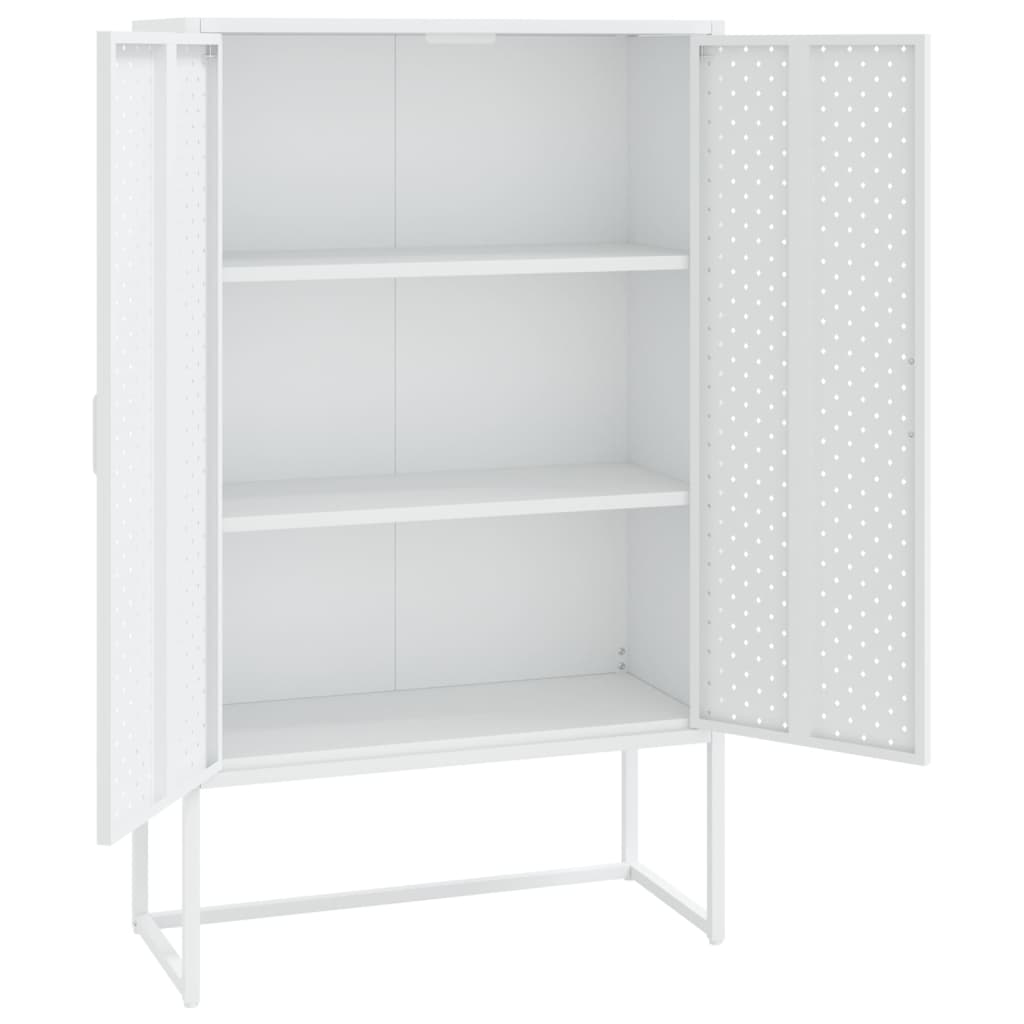Highboard White 80x35x135 cm Steel