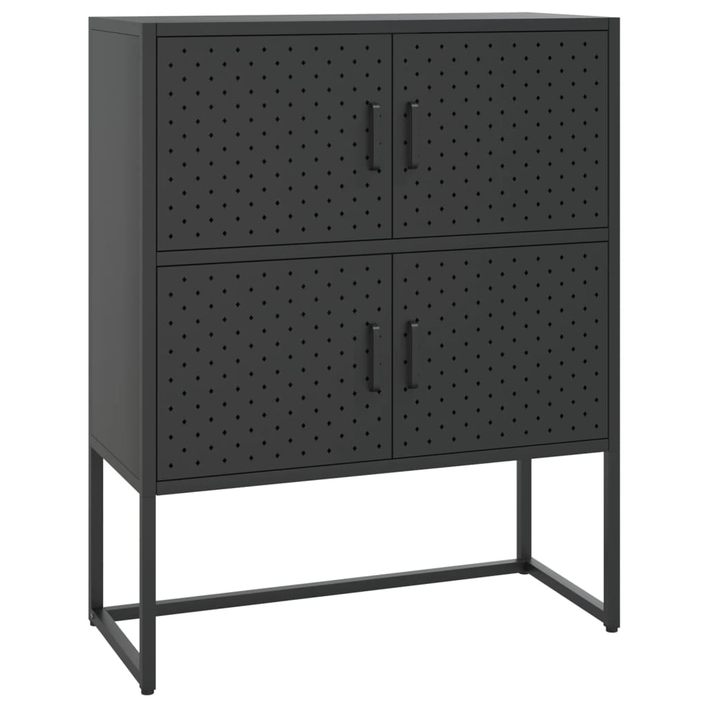 Highboard Black 80x35x100 cm Steel