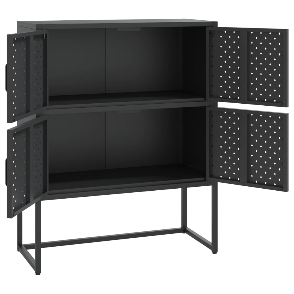 Highboard Black 80x35x100 cm Steel