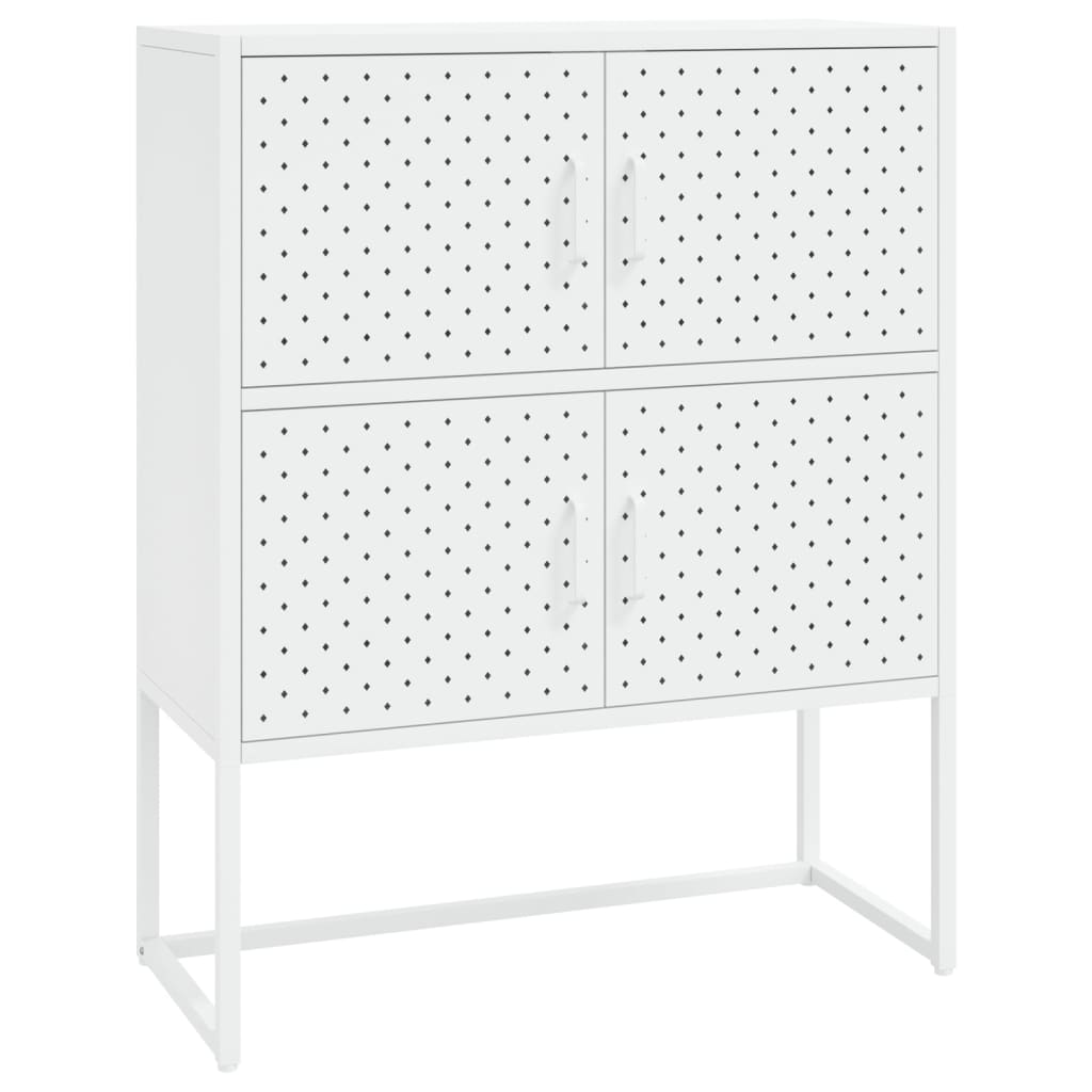 Highboard White 80x35x100 cm Steel