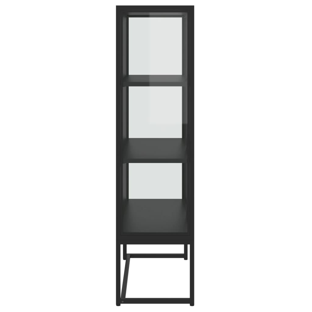 Highboard Black 80x35x135 cm Steel and Tempered Glass