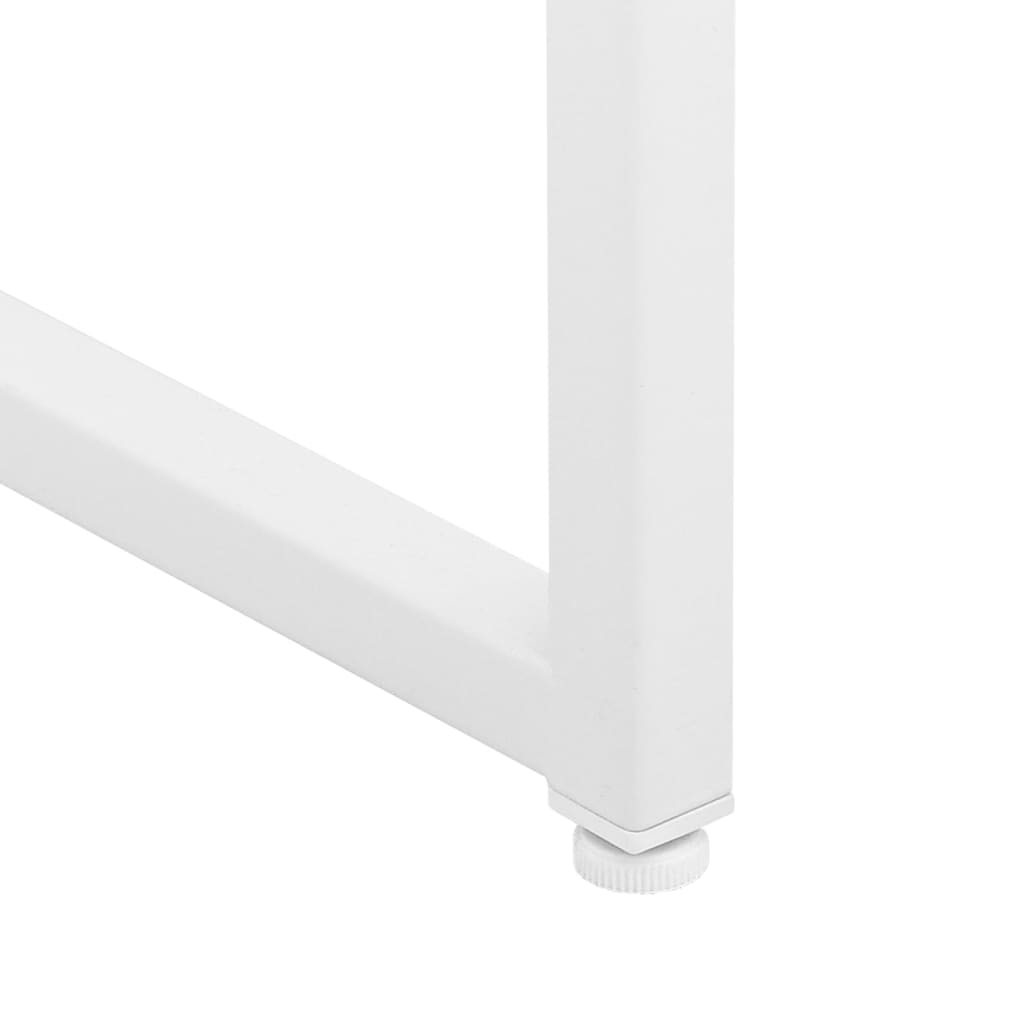 Highboard White 80x35x135 cm Steel and Tempered Glass