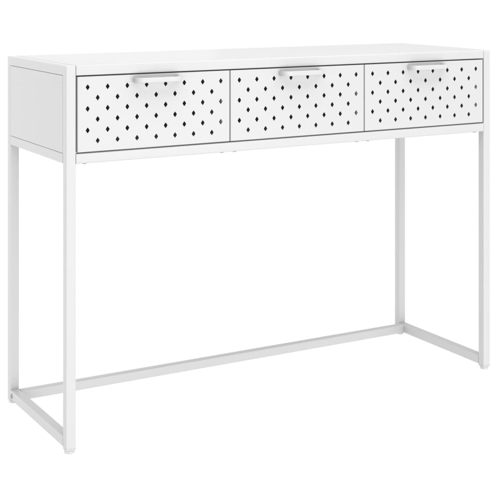 Console Table White 106x35x75 cm Steel