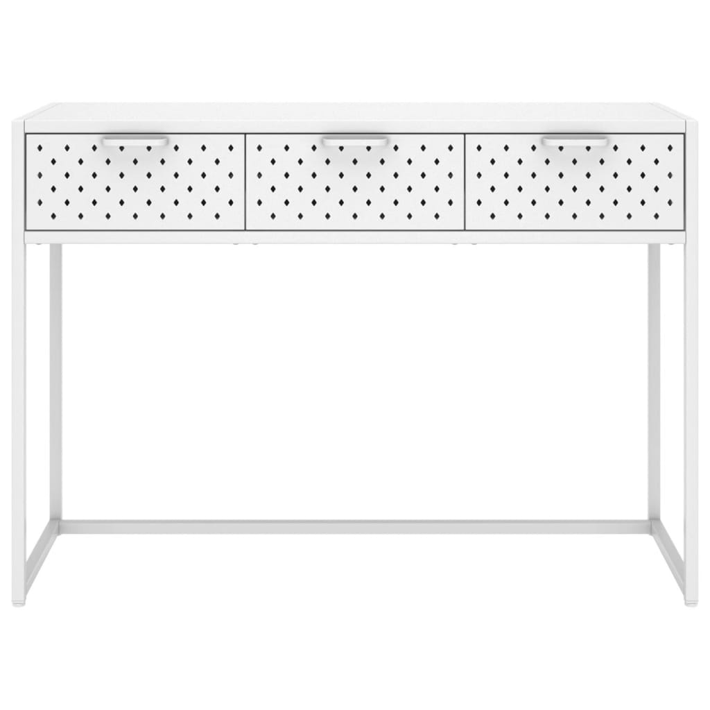 Console Table White 106x35x75 cm Steel