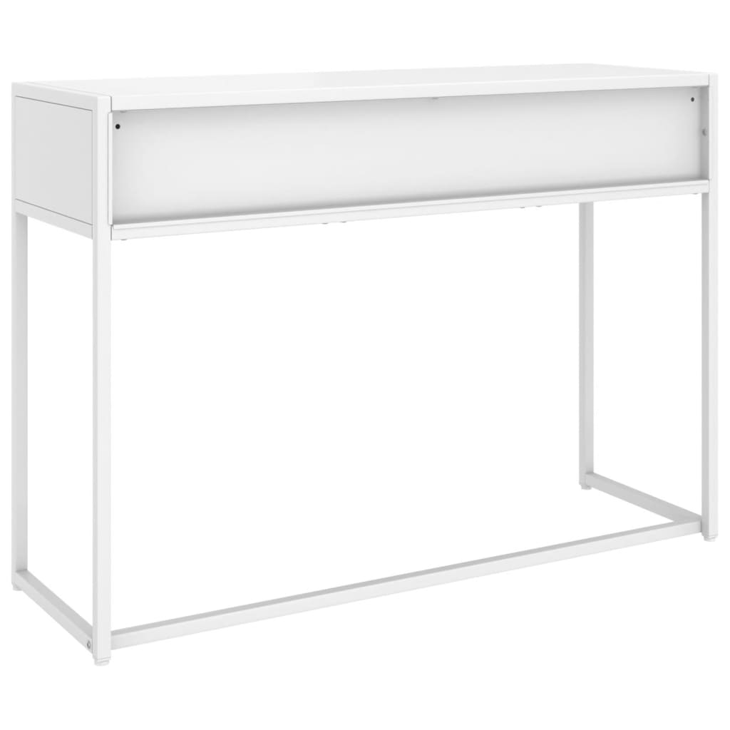 Console Table White 106x35x75 cm Steel