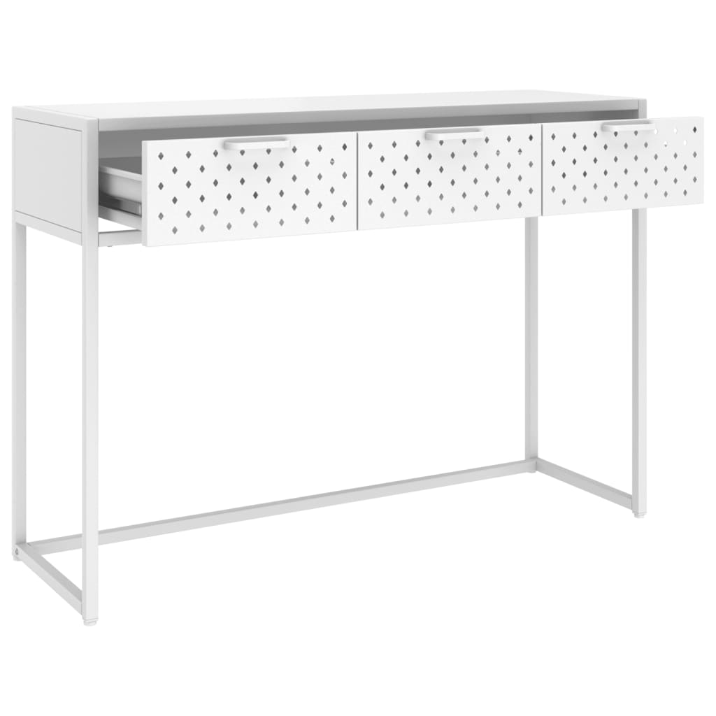 Console Table White 106x35x75 cm Steel