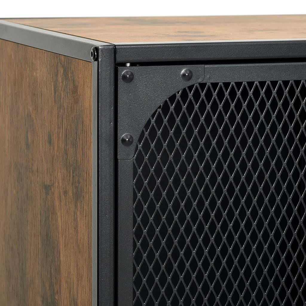 Storage Cabinet Rustic Brown 72x36x82 cm Metal and MDF