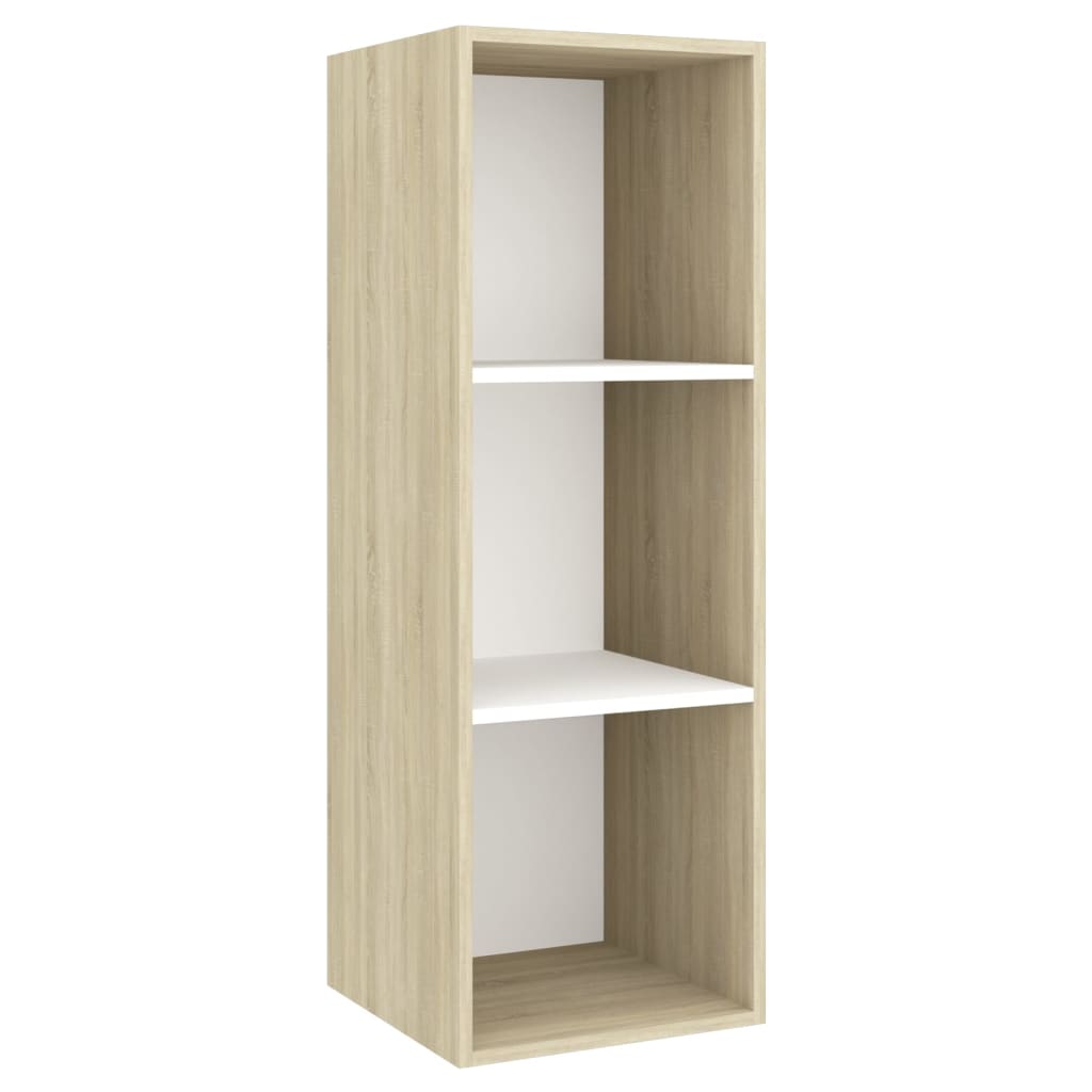 5 Piece TV Cabinet Set White and Sonoma Oak Engineered Wood
