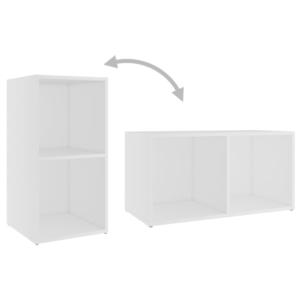 3 Piece TV Cabinet Set White Engineered Wood