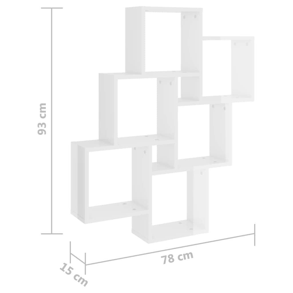 Wall Cube Shelf 78X15X93 Cm Engineered Wood