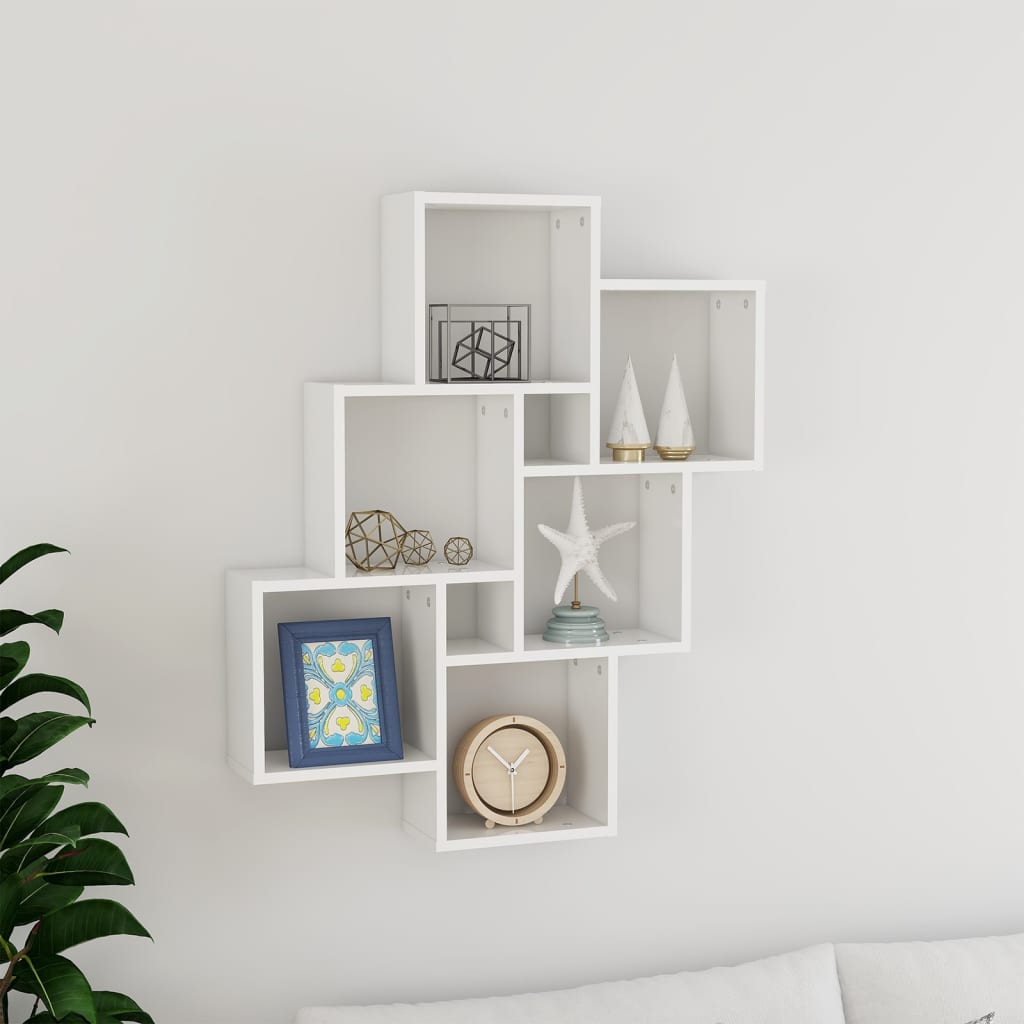 Wall Cube Shelf 78X15X93 Cm Engineered Wood
