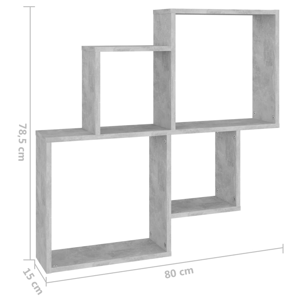 Wall Cube Shelf 80X15X78.5 Cm Engineered Wood