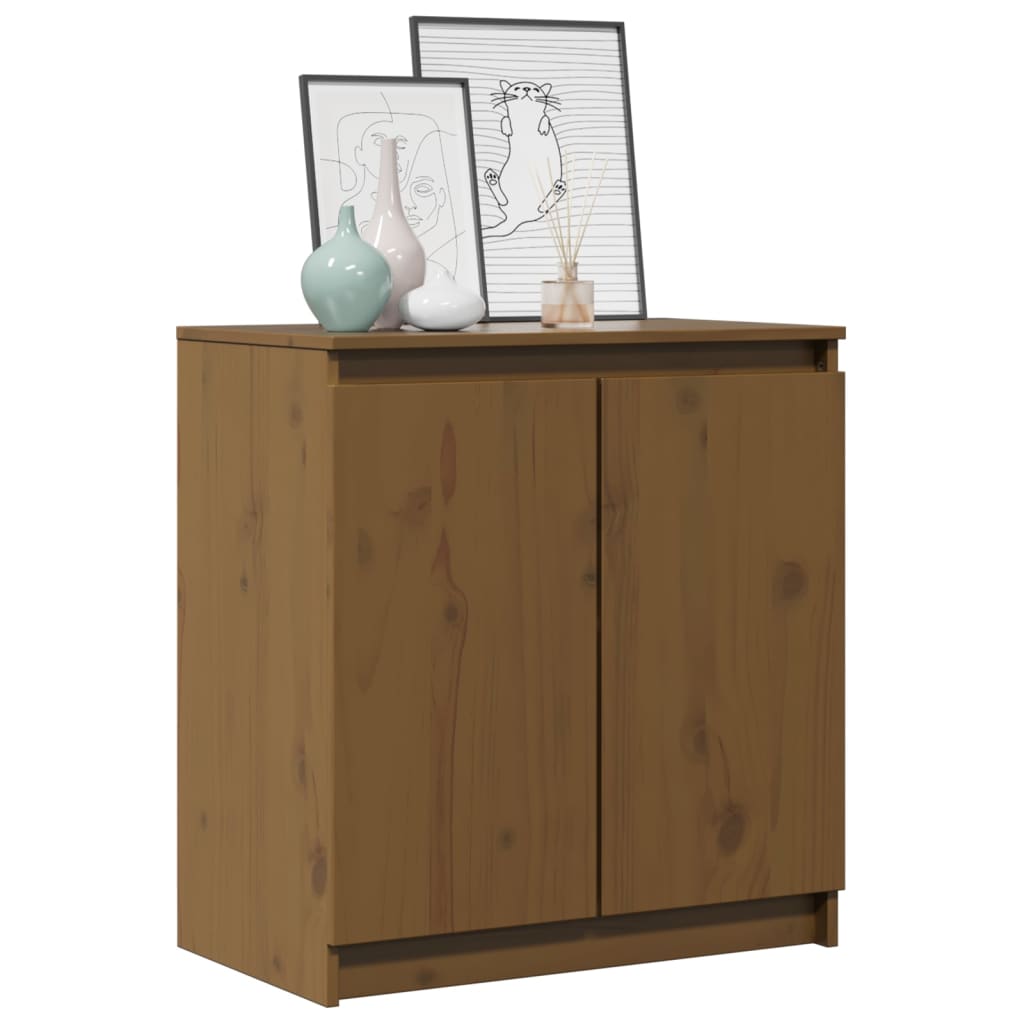 Side Cabinet Honey Brown 60x36x65 cm Solid Pinewood