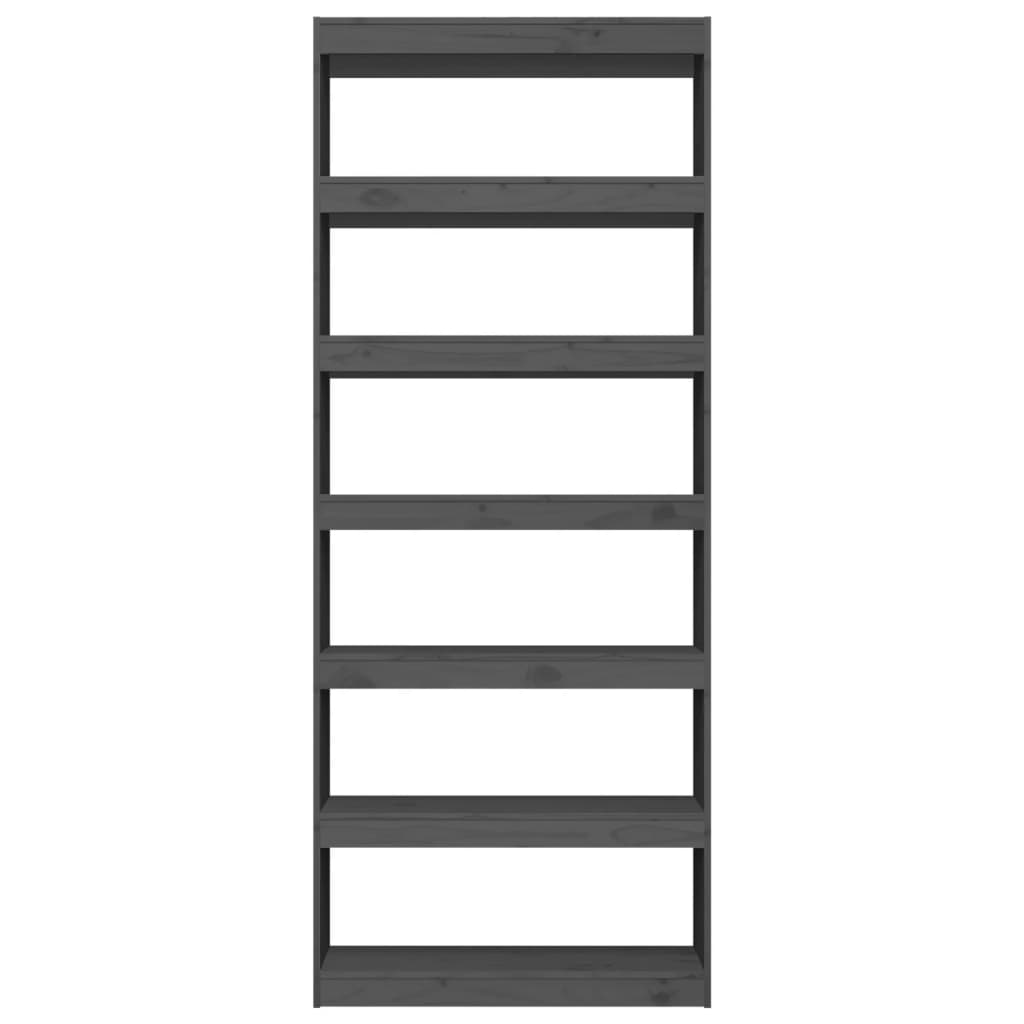 Book Cabinet/Room Divider Grey 80x30x199.5 cm Solid Wood Pine