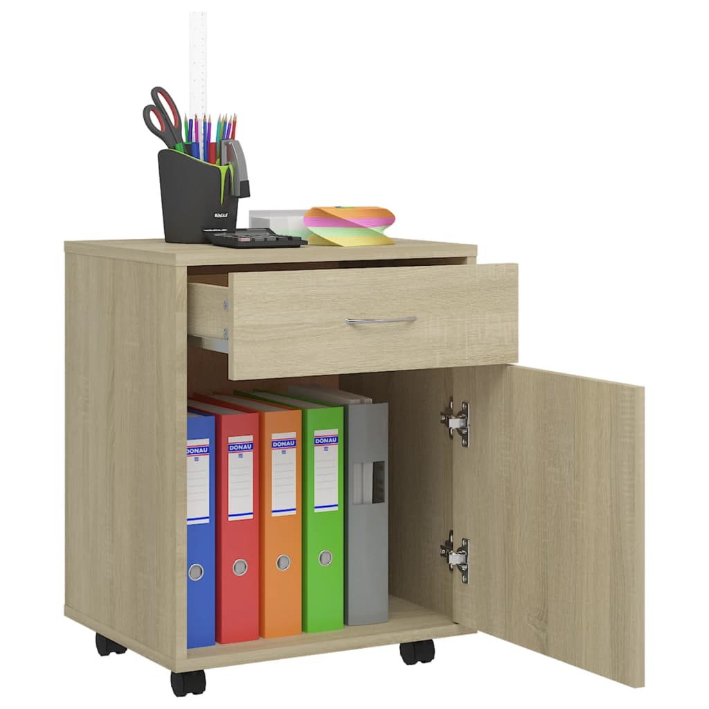 Rolling Cabinet Sonoma Oak 45x38x54 cm Engineered Wood