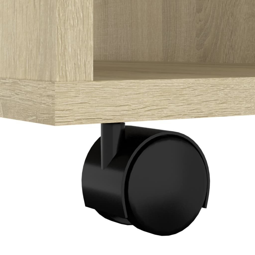 Rolling Cabinet Sonoma Oak 60x35x75 cm Engineered Wood