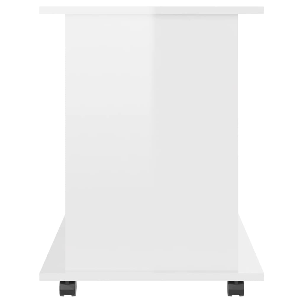 Rolling Cabinet High Gloss White 60x45x60 cm Engineered Wood