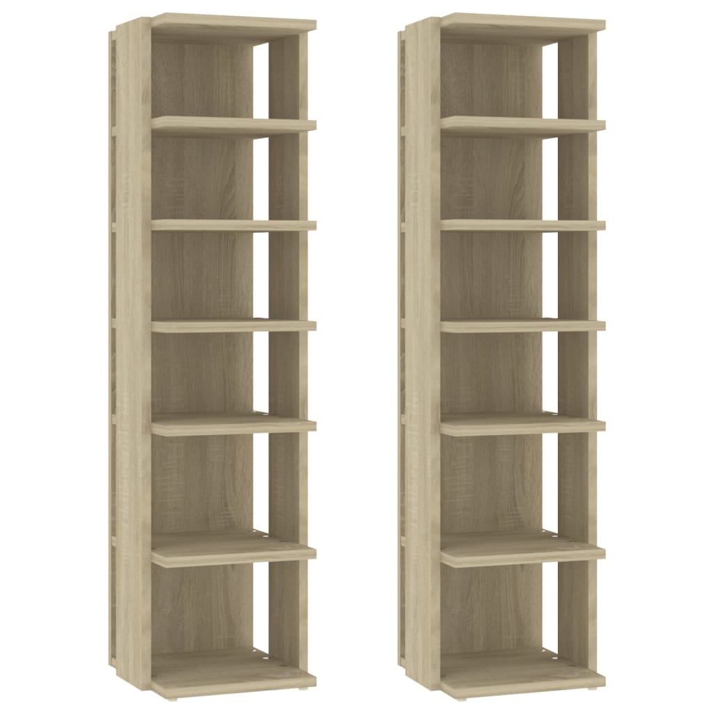 Modern Wooden 2pcs Open Shoe Storage Cabinet Wood Trainer Organiser Units