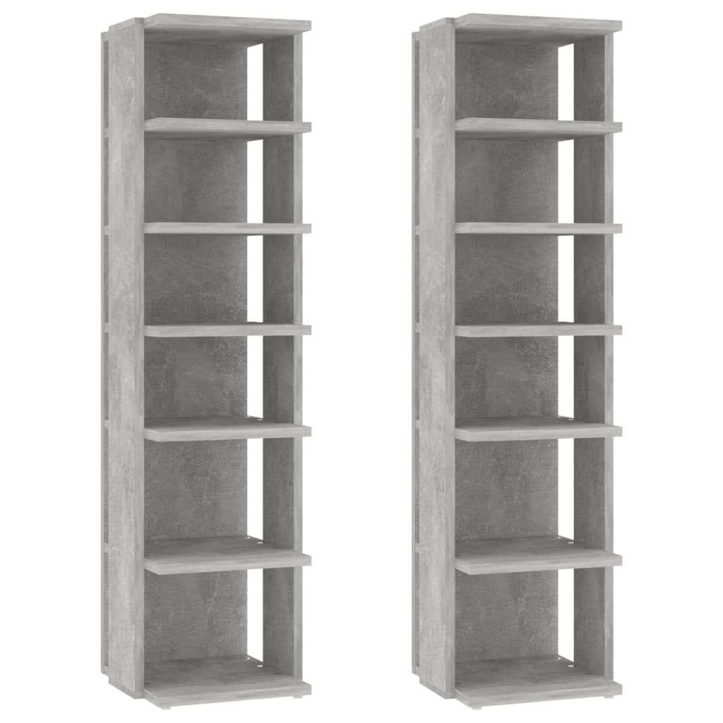 Modern Wooden 2pcs Open Shoe Storage Cabinet Wood Trainer Organiser Units