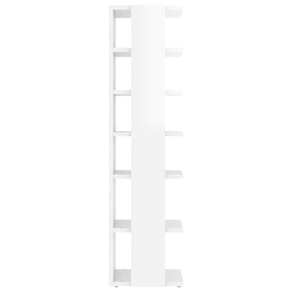 Shoe Cabinet High Gloss White 27.5x27x102 cm Engineered Wood