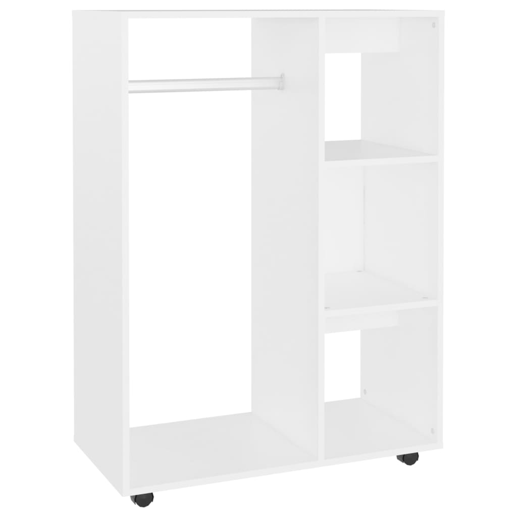 Modern Wooden Open Bedroom Wardrobe With Hanging Clothes Rail & Shelves